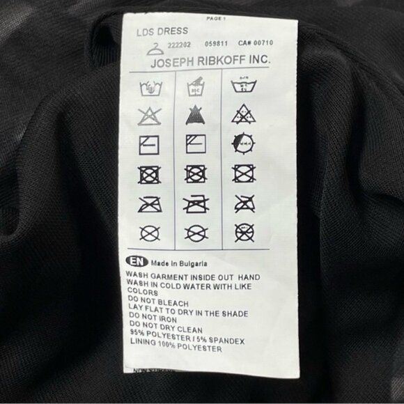 Joseph Ribkoff Wrap Front Jersey Midi Dress Black Beige Size 10 Style 222202 - Picture 16 of 16